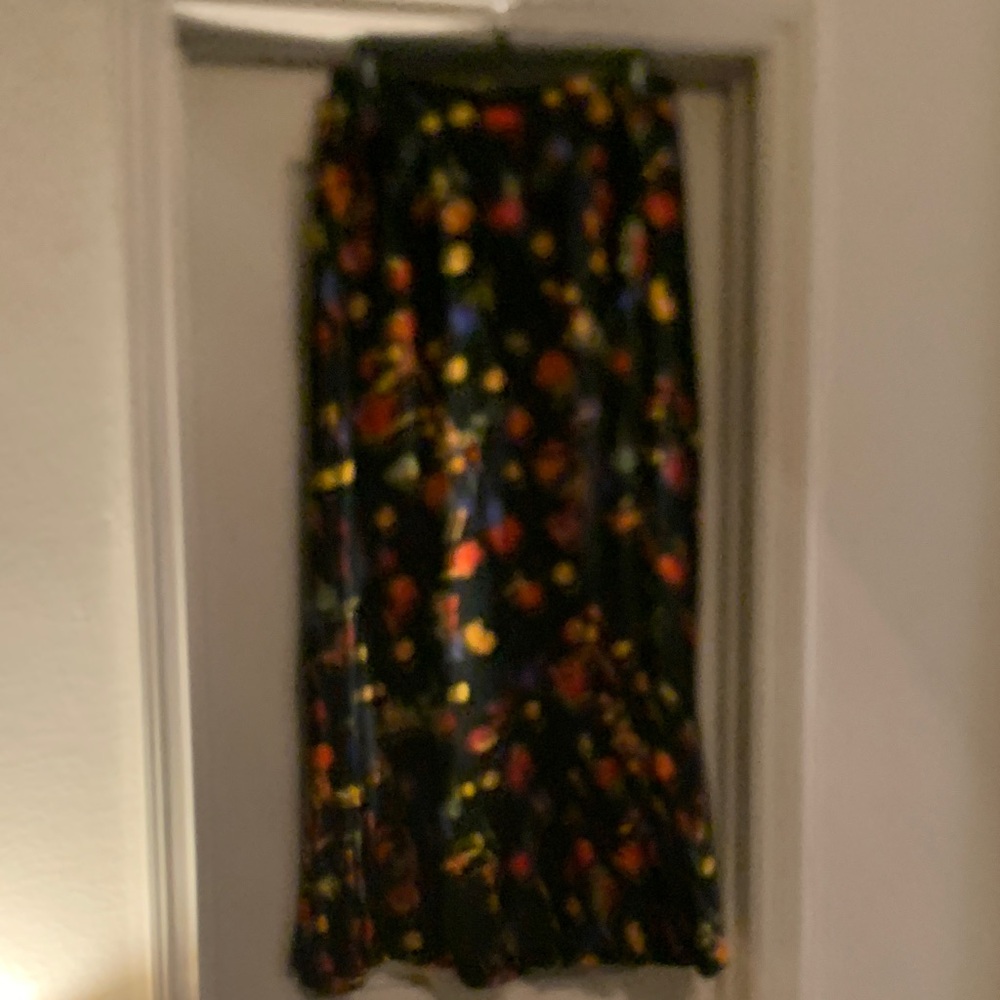 Coldwater Creek Black Maxi Skirt with Colorful Accents